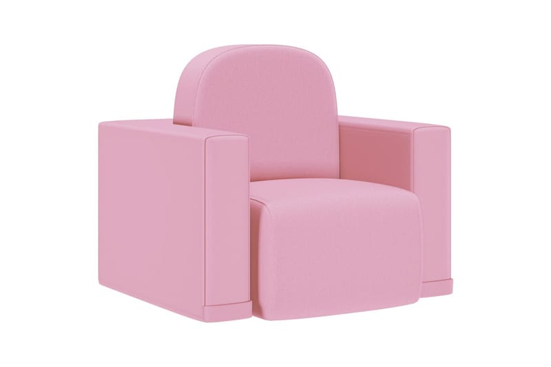 2-i-1 lænestol til børn kunstlæder pink - Lyserød - Møbler - Børnemøbler - Børnesofa