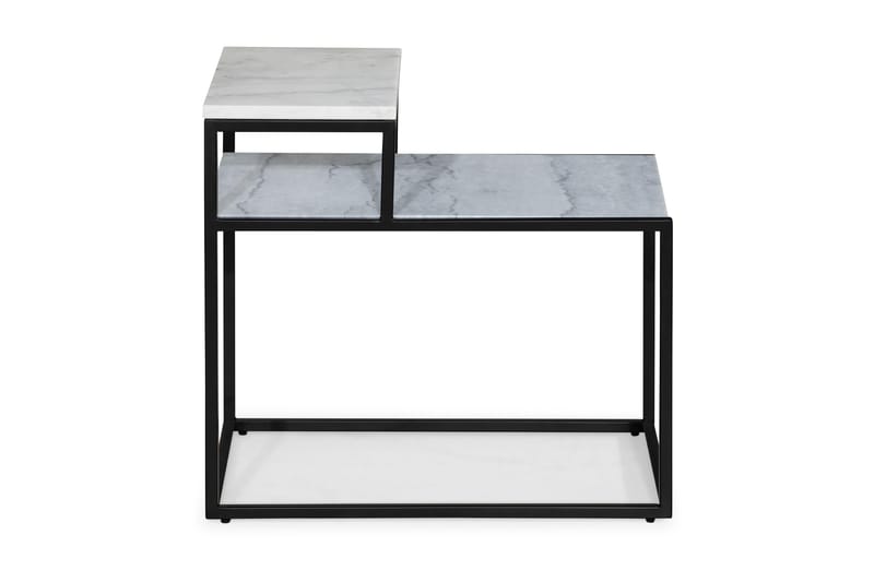 Carrie Sidebord 60 cm Marmor - Hvid/Grå/Sort - Møbler - Borde - Aflastningsbord & sidebord - Bakkebord & små borde