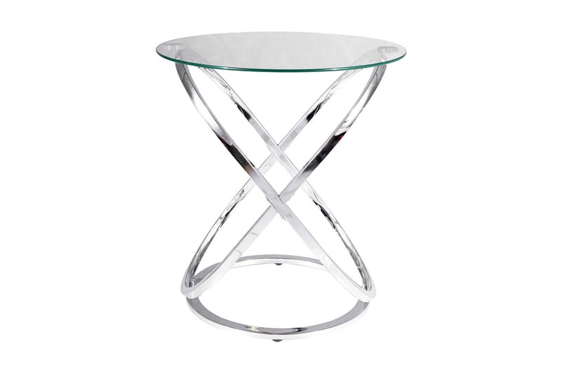 Eosan Sidebord 52 cm Rundt - Glas/Sølv - Møbler - Borde - Side borde & aflastningsbord - Konsolbord