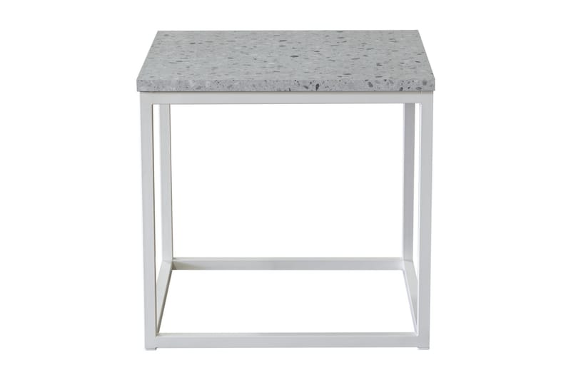 Noomi Sidebord 47 cm - Lysegrå Terrazzo/Hvid - Møbler - Borde - Aflastningsbord & sidebord - Bakkebord & små borde