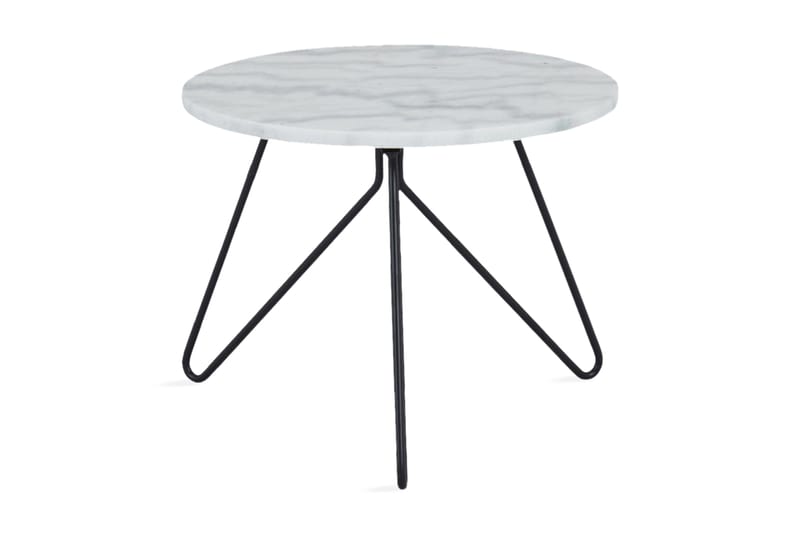Pianosa Sidebord 45 cm Rund Marmor - Hvid/Sort - Møbler - Borde - Aflastningsbord & sidebord - Bakkebord & små borde