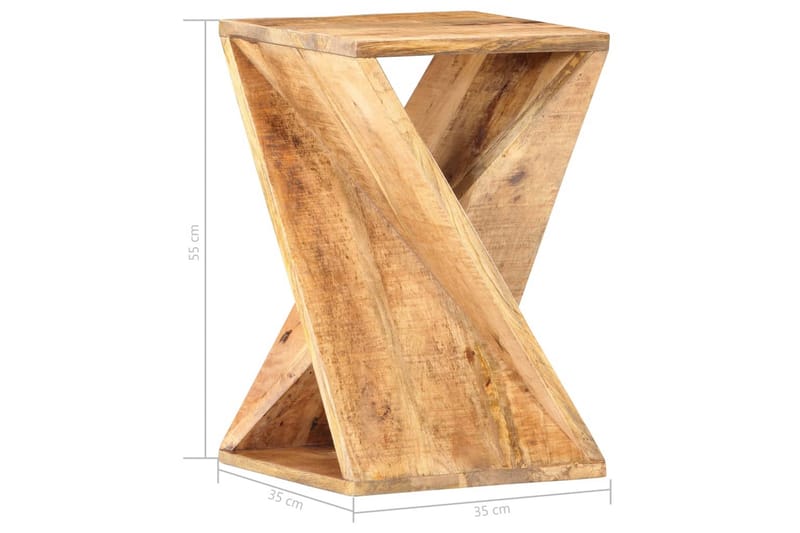 sidebord 35 x 35 x 55 cm massivt mangotræ - Brun - Møbler - Borde - Aflastningsbord - Bakkebord & små borde