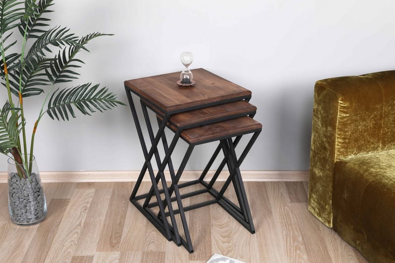 Tutana bakkebord 40 cm - Mørkebrun / sort - Møbler - Borde - Aflastningsbord & sidebord - Bakkebord & små borde
