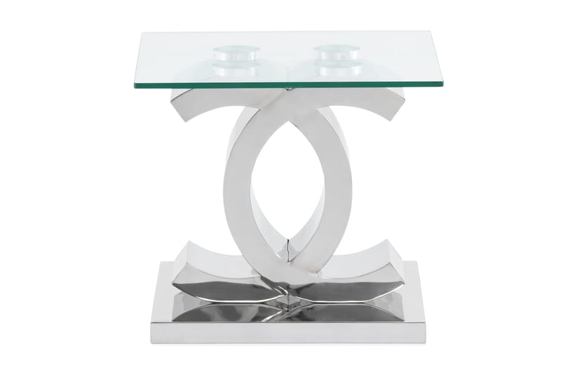 Frykman Sidebord 50 cm - Rustfri Stål/Glas/Transparent - Møbler - Borde - Aflastningsbord & sidebord - Konsolbord