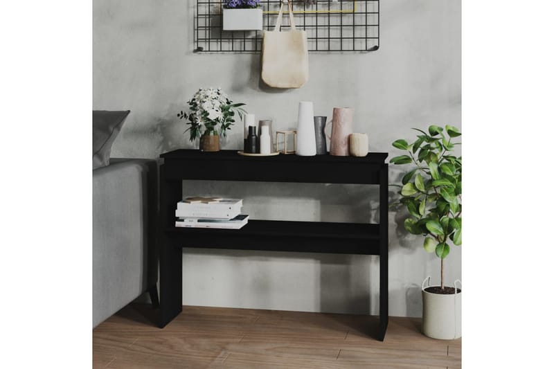 konsolbord 102x30x80 cm spånplade sort - Sort - Møbler - Borde - Side borde & aflastningsbord - Konsolbord