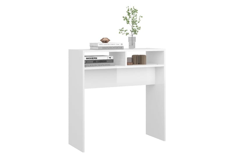 konsolbord 78x30x80 cm spånplade hvid højglans - Hvid - Møbler - Borde - Aflastningsbord - Konsolbord & sidebord