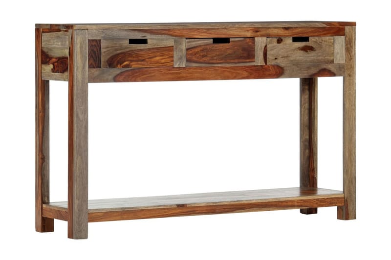 konsolbord med 3 skuffer 120 x 30 x 75 cm massiv sheeshamtræ - Grå - Møbler - Borde - Aflastningsbord - Konsolbord