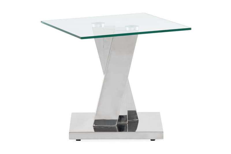 Laquetha Sidebord 50 cm - Rustfri Stål/Glas/Transparent - Møbler - Borde - Aflastningsbord & sidebord - Konsolbord