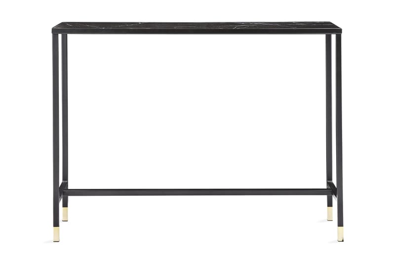 Daicy Sidebord 100 cm Marmormønster - Glas/Sort/Messing - Møbler - Borde - Aflastningsbord & sidebord - Konsolbord