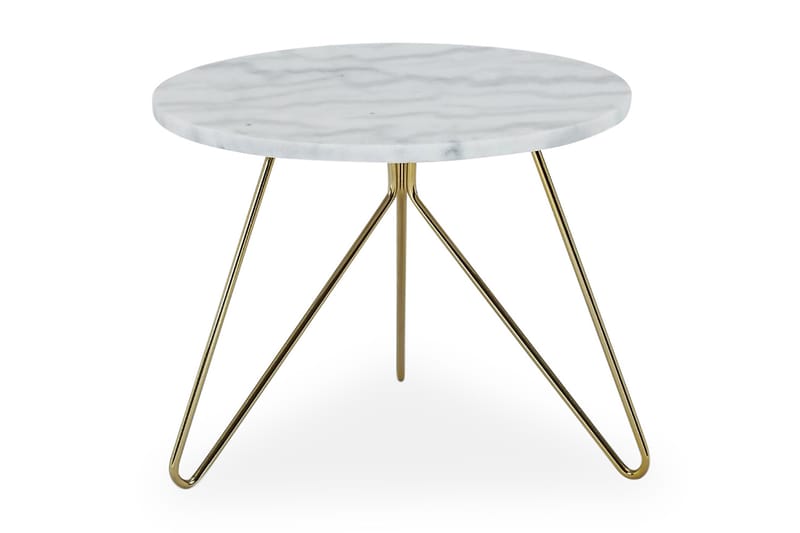 Ponza Sidebord 45 cm Rundt Marmor - Hvid/Messing - Møbler - Borde - Side borde & aflastningsbord - Konsolbord