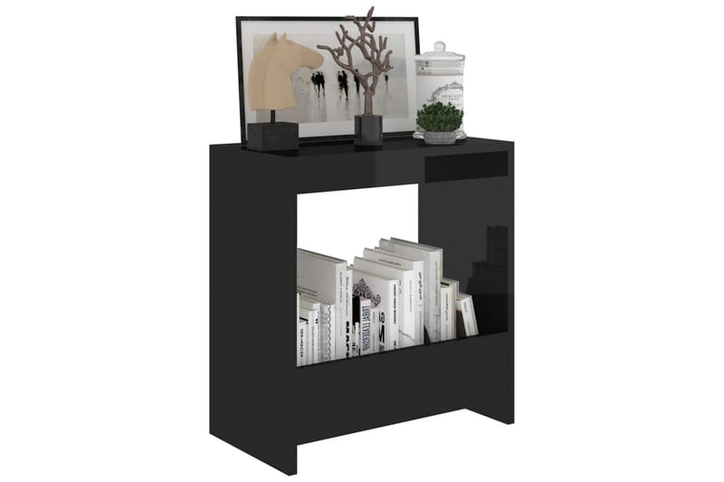 sidebord 50x26x50 cm spånplade sort højglans - Sort - Møbler - Borde - Aflastningsbord & sidebord - Lampebord