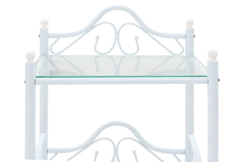 Sengeborde 2 Stk. Stål Og Hærdet Glas 45 X 30,5 X 60 Cm Hvid - Hvid - Møbler - Borde - Aflastningsbord & sidebord - Bakkebord & små borde