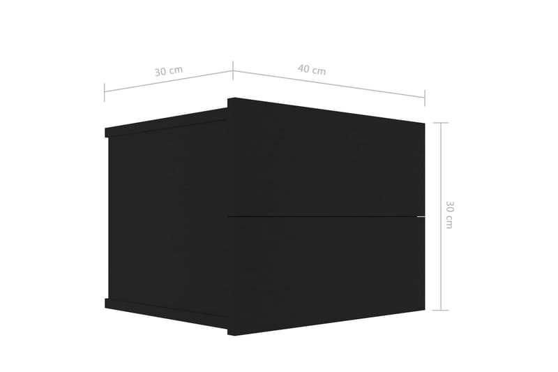 Sengeskab 40x30x30 cm Spånplade Sort - Sort - Møbler - Borde - Aflastningsbord - Sengebord