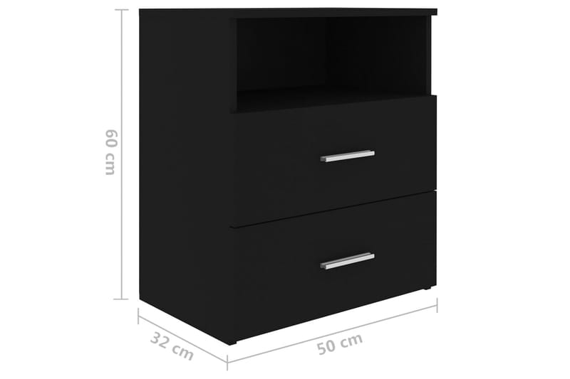 sengeskab 50x32x60 cm sort - Sort - Møbler - Borde - Aflastningsbord - Sengebord