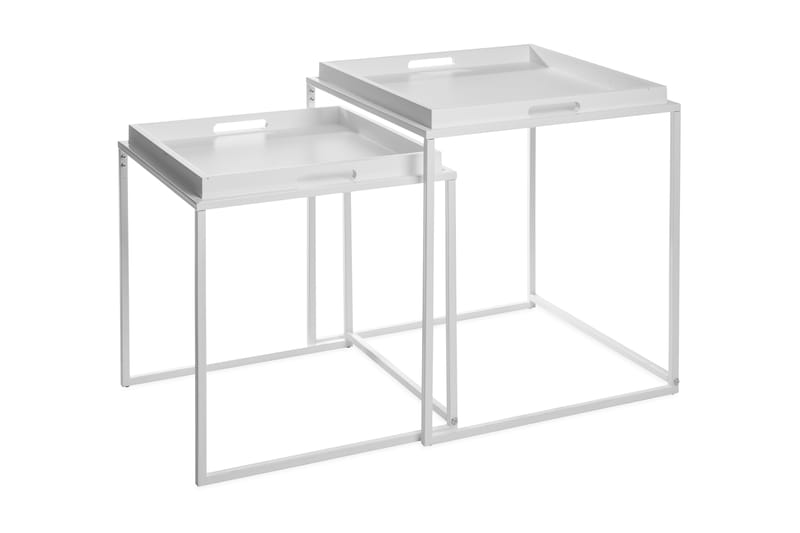 Chagnon Bakkebord Sæt med 2 - Hvid - Møbler - Borde - Aflastningsbord & sidebord