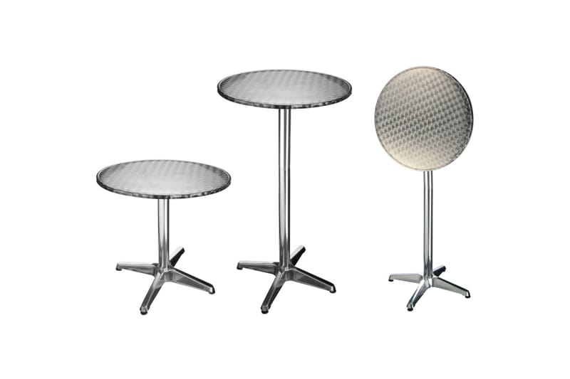 HI foldbart bistrobord i aluminium rund 60x60x(58-115) cm - Sølv - Møbler - Borde - Barbord & ståbord