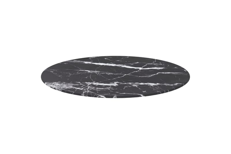 bordplade 70x0,8 cm hærdet glas med marmortekstur sort - Sort - Møbler - Borde - Bordben & tilbehør