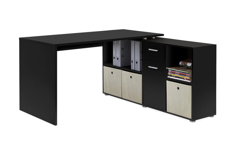 Aizman Hjørneskrivebord 136 cm - Sort - Møbler - Borde - Kontorbord - Skrivebord - hjørneskrivebord