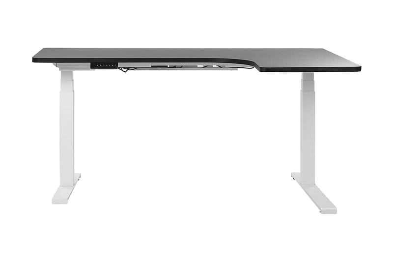 Belluton Hjørneskrivebord 160 cm Højre Elektrisk Justerbart - Sort - Møbler - Borde - Kontorbord - Skrivebord - hjørneskrivebord