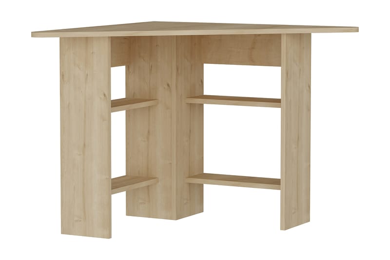 Oderzo Hjørneskrivebord 80 cm med Opbevaring Hylder - Natur - Møbler - Borde - Kontorbord - Skrivebord - hjørneskrivebord
