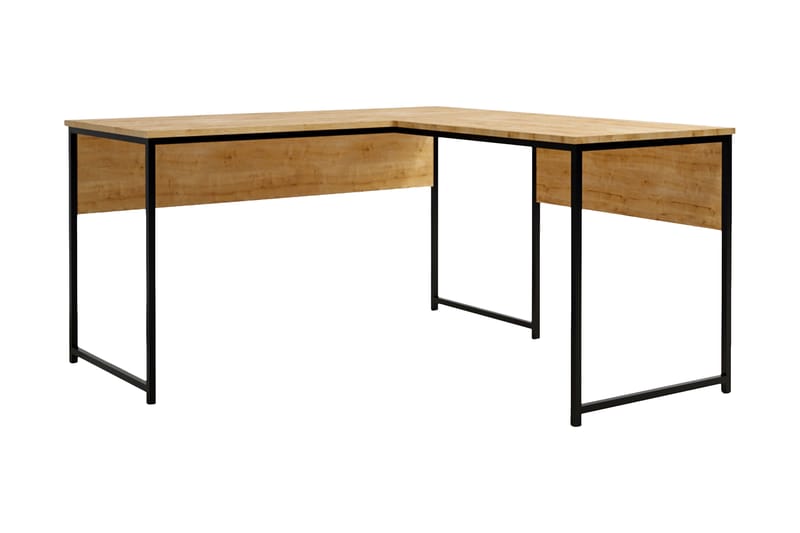 Sarisu Hjørneskrivebord 160 cm - Natur/Sort - Møbler - Borde - Kontorbord - Skrivebord - hjørneskrivebord