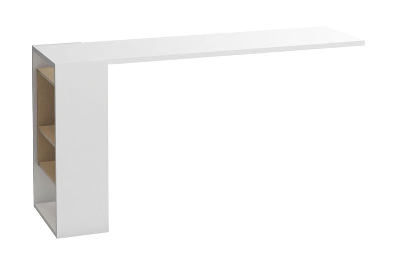 4You Skrivebordsskiva 142 cm med Opbevaring Hylde Hvid/Natur - VOX - Møbler - Borde - Kontorbord - Skrivebord