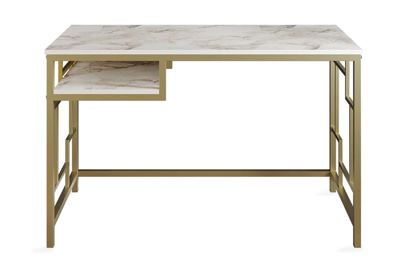 Amsberg Skrivebord 120 cm med Opbevaring Hylde - Guld - Møbler - Borde - Kontorbord - Skrivebord