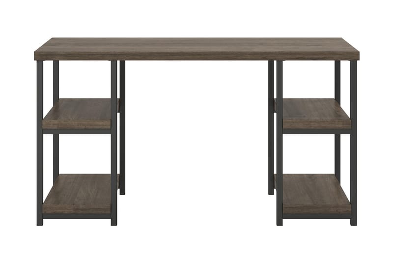 Ashlar Skrivebord 137 cm med Opbevaring 4 Hylder Brun/Sort - Dorel Home - Møbler - Borde - Kontorbord - Skrivebord
