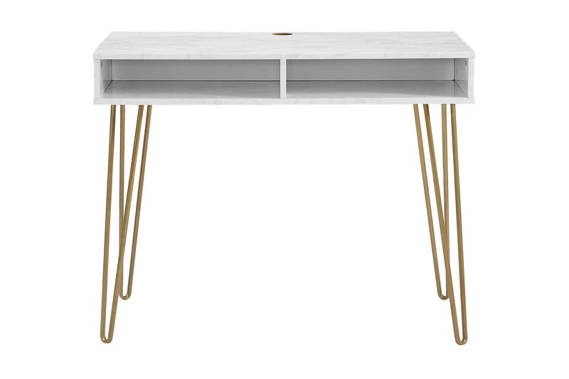 Athena Skrivebord 103 cm Hvid/Marmormønster - Novogratz - Møbler - Borde - Kontorbord - Skrivebord