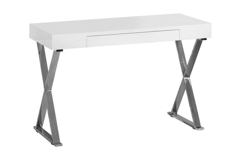 Benissa Skrivebord 120 cm - Hvid/Krom - Møbler - Borde - Kontorbord - Skrivebord
