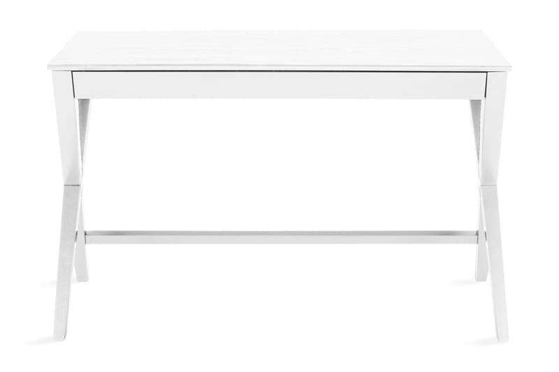 Brixer Skrivebord 120 cm Marmormønster med Opbevaring Skuffe - Hvid/Krom - Møbler - Borde - Kontorbord - Skrivebord