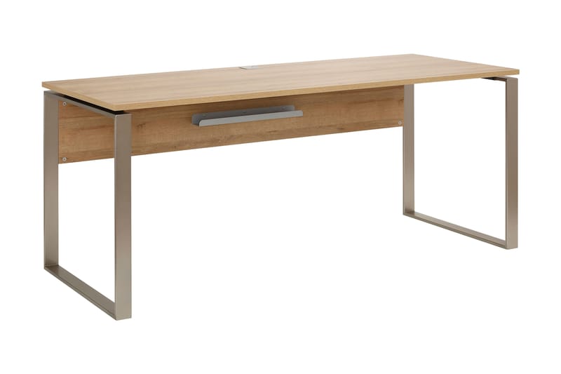 Dellfeld Skrivebord 180 cm - Brun/Børstet Nikkel - Møbler - Borde - Kontorbord - Computerbord