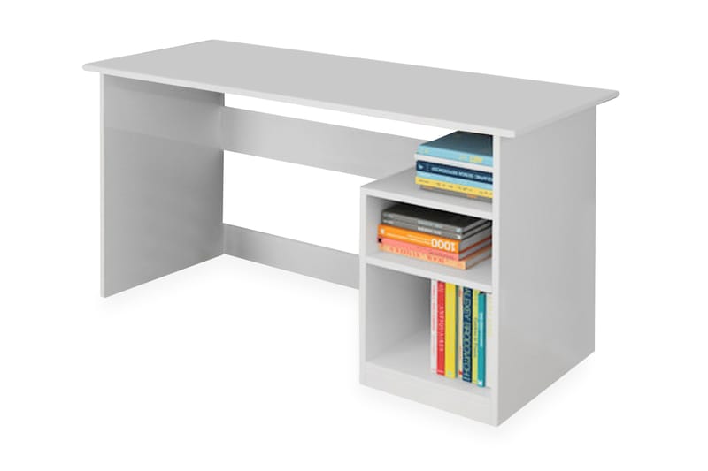 Elegancia Skrivebord 120 cm med Opbevaring 2 Hylder - Hvid - Møbler - Borde - Kontorbord - Skrivebord