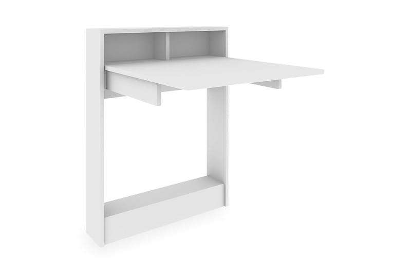 Elegancia Vægskrivebord 70 cm med Opbevaring Hylde Udvidelig - Hvid - Møbler - Borde - Kontorbord - Skrivebord