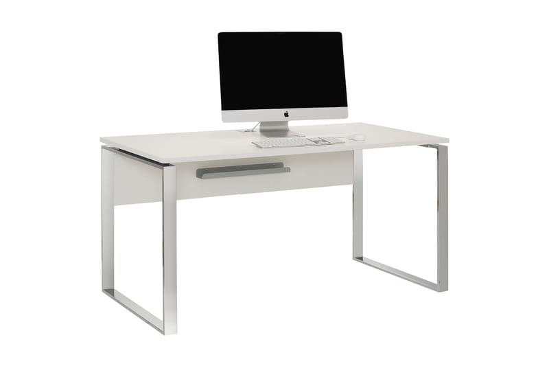 Ernzen Skrivebord 150 cm - Hvid/Krom - Møbler - Borde - Kontorbord - Computerbord