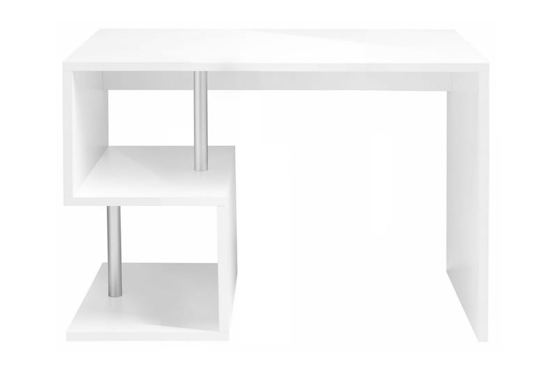 Esseda Skrivbord 100 cm med Opbevaring Hylder - Hvid Højglans - Møbler - Borde - Kontorbord - Skrivebord