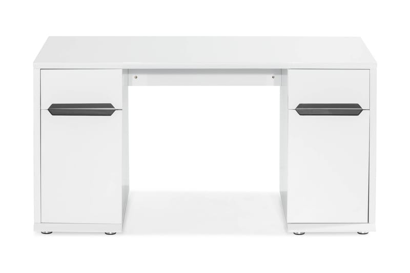 Frame Skrivebord 150 cm med Opbevaring 2 Skuffer + 2 Skab - Hvid/Sort - Møbler - Borde - Kontorbord - Computerbord