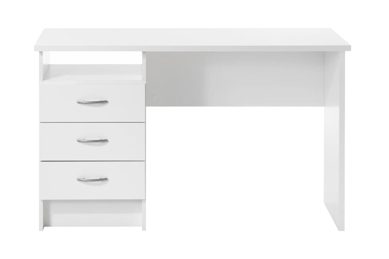 Function Skrivebord 120 cm med Opbevaring Skuffer + Hylde - Hvid - Møbler - Borde - Kontorbord - Skrivebord