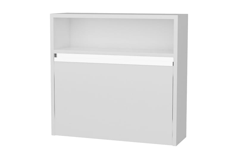 Furny Home Vægskrivebord 64 cm Udfoldelig med Opbevaring Hyl - Hvid - Møbler - Borde - Kontorbord - Skrivebord