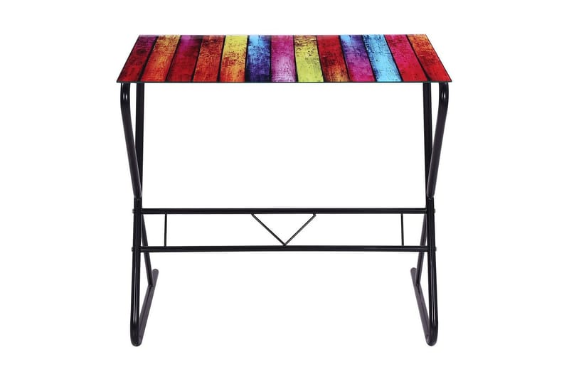 Glasskrivebord Med Regnbuemønster - Flerfarvet - Møbler - Borde - Kontorbord - Skrivebord