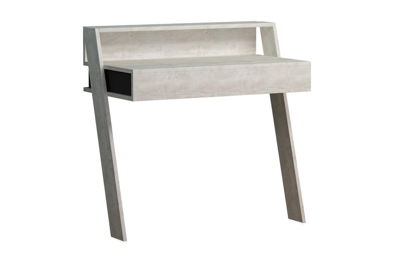 Homitis Vægskrivebord 94 cm med Opbevaring Skuffe + Hylde - Mørkegrå/Hvid - Møbler - Borde - Kontorbord - Skrivebord