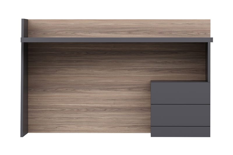 Kelvin Skrivebord 146 cm med Opbevaring 2 Skuffer Brun/Sort - Homemania - Møbler - Borde - Kontorbord - Skrivebord