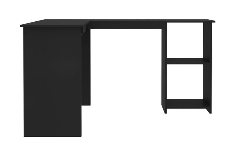 L-formet hjørneskrivebord 120 x 140 x 75 cm spånplade sort - Sort - Møbler - Borde - Kontorbord - Skrivebord