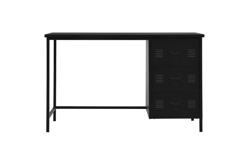 skrivebord med skuffer industriel 120 x 55 x 75 cm stål sort - Sort - Møbler - Borde - Kontorbord - Skrivebord