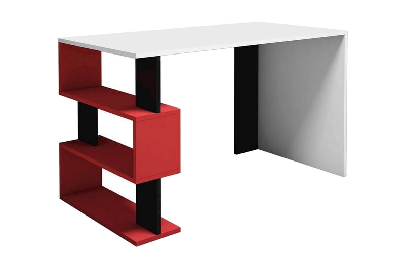 Snap Skrivebord 120 cm med Opbevaring 3 Hylder - Homemania - Møbler - Borde - Kontorbord - Skrivebord