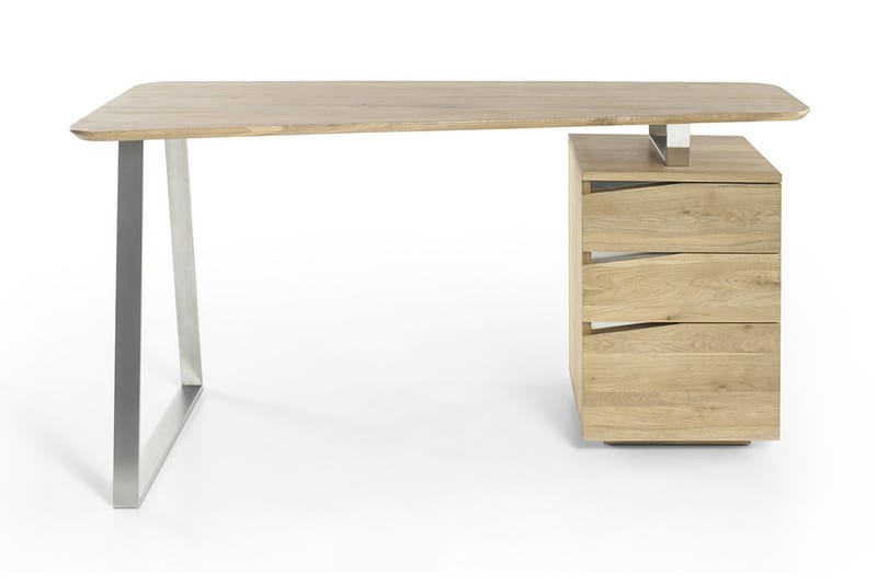 Tori Skrivebord 150 cm med Opbevaring 3 Skuffer - Massivt Eg - Møbler - Borde - Kontorbord - Skrivebord