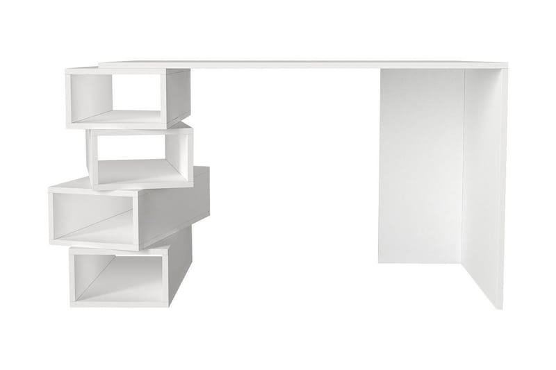 Yengall Skrivebord 130 cm med Opbevaring Hylder - Hvid - Møbler - Borde - Kontorbord - Skrivebord