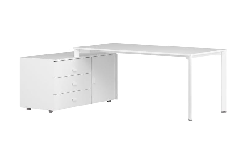 Naquera Skrivebord 196 cm - Hvid / grå - Møbler - Borde - Skrivebord
