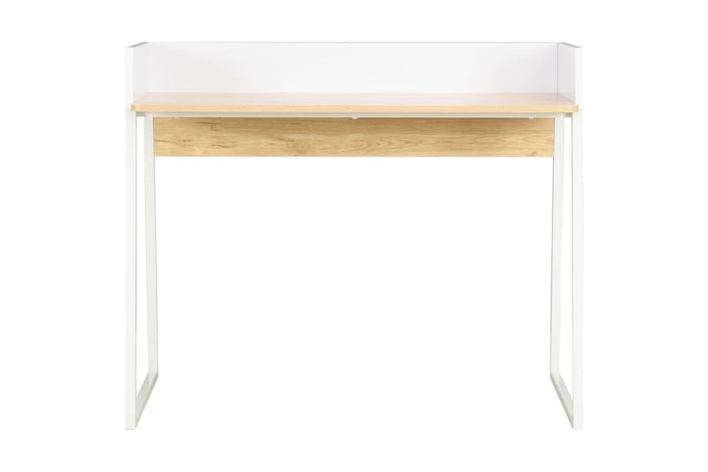 Skrivebord 90 x 60 x 88 cm hvid og eg - Hvid - Møbler - Borde - Skrivebord