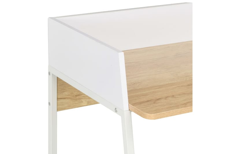 Skrivebord 90 x 60 x 88 cm hvid og eg - Hvid - Møbler - Borde - Skrivebord